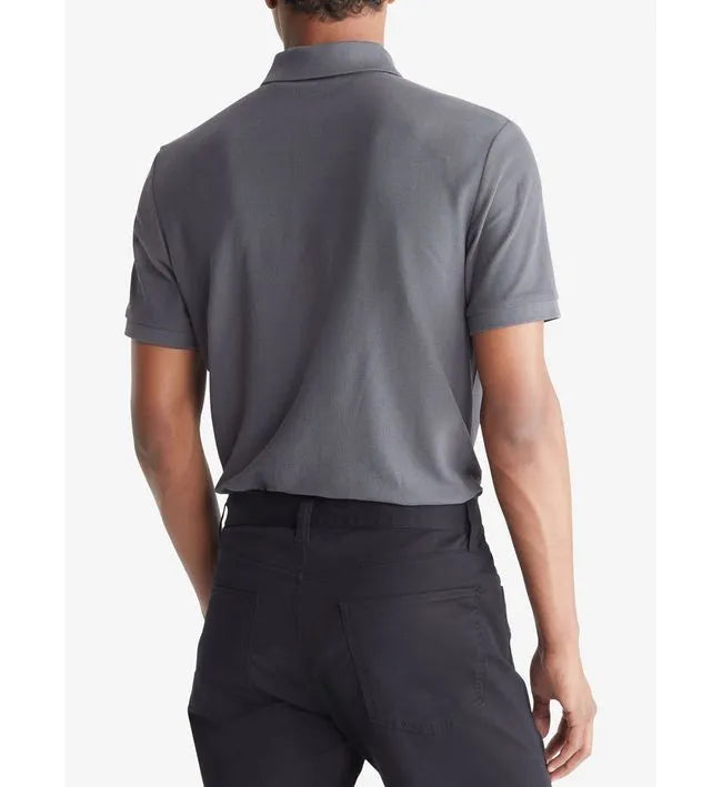Camiseta Calvin Klein Polo Clásico de Pique Refinado Gris Talla M