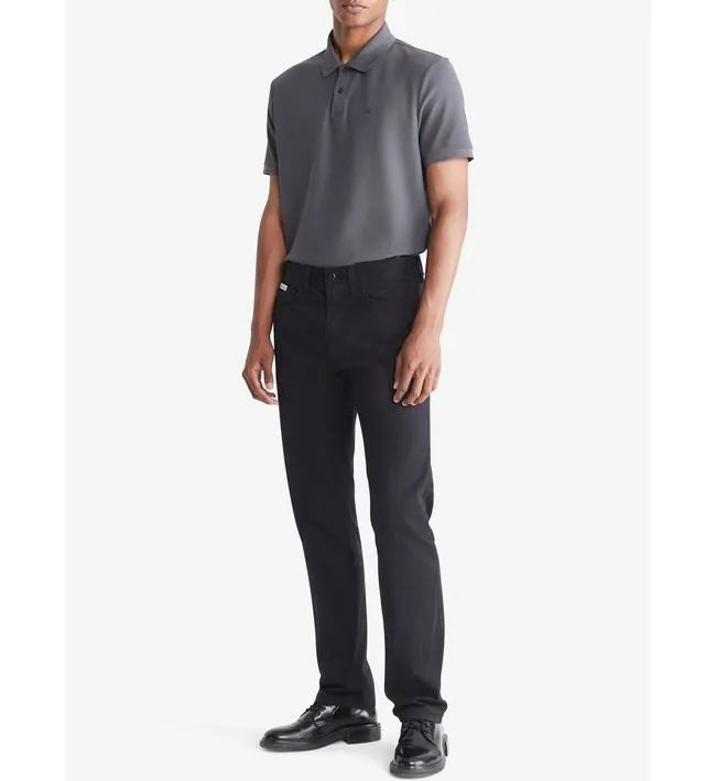 Camiseta Calvin Klein Polo Clásico de Pique Refinado Gris Talla M