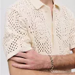 Camisa Levi´s de manga corta de crochet para hombre, estilo jersey.