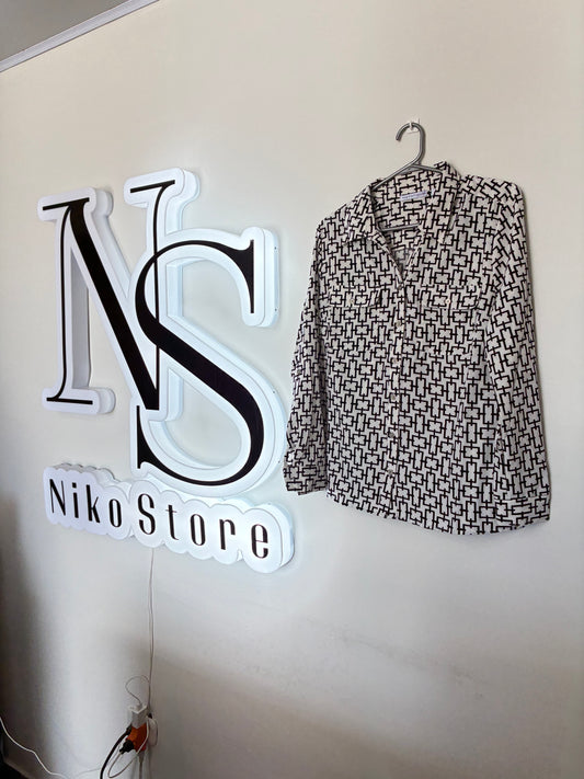 Camisa Dama Blanco y Negro Emily Daniels