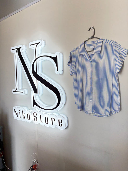 Blusa Azul a rayas Alex y Jordan